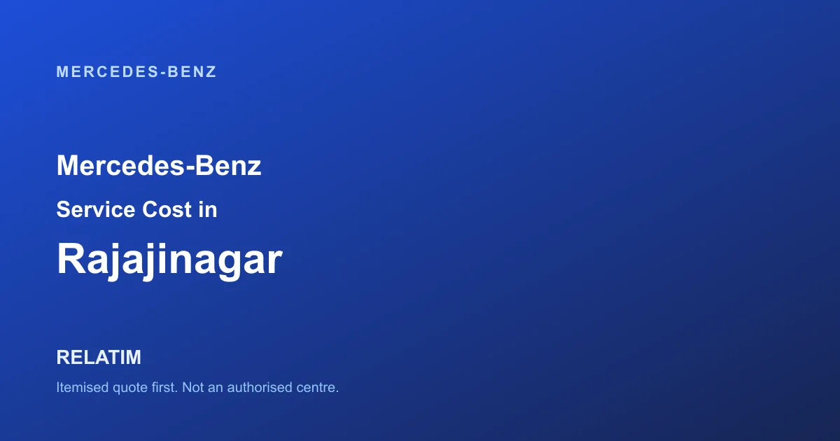Mercedes-Benz Service Cost in Rajajinagar, Bangalore